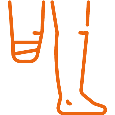 icon of two legs, one amputated