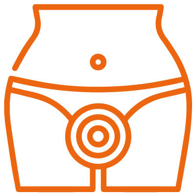 icon of groin area with target
